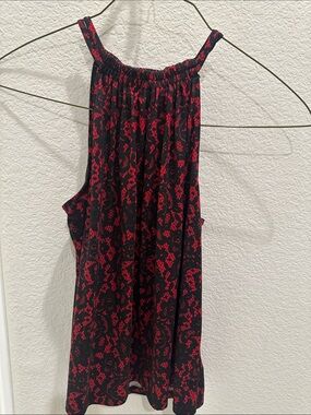 MICHAEL Michael Kors Black Tank Top with Red Floral Print
